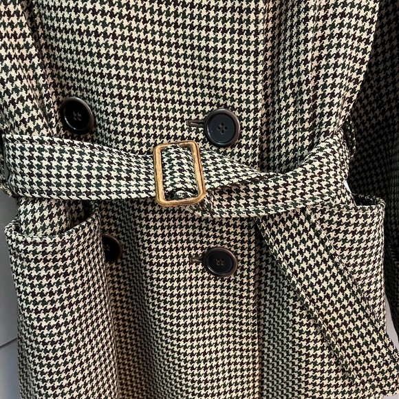 Vintage 60s Zero King houndstooth trench coat, US 4-6 - Picture 4 of 5